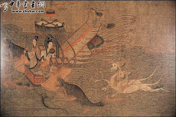 魏晋南北朝&nbsp;&nbsp; 顾恺之&nbsp;&nbsp; 洛神赋图卷（宋摹本）&nbsp;&nbsp; 27.1×57.2cm